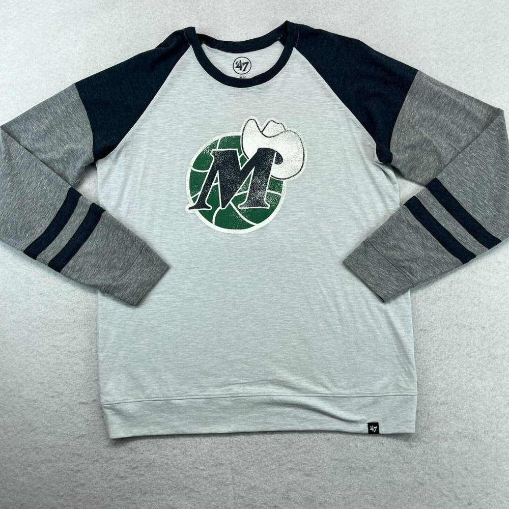Dallas Mavericks Shirt Medium Adult 47 Long Sleeve Retro